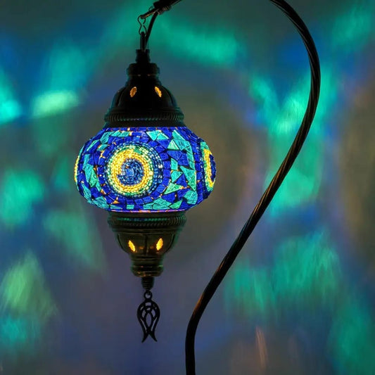 Swan Neck Mosaic Glass Table Lamps