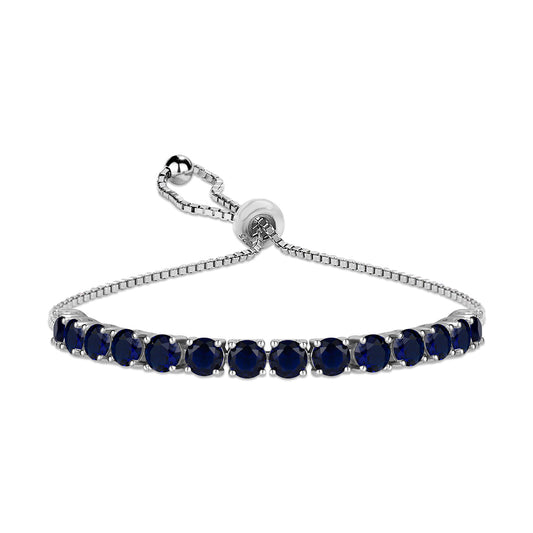 Sterling Silver Round Adjustable Tennis Bracelets