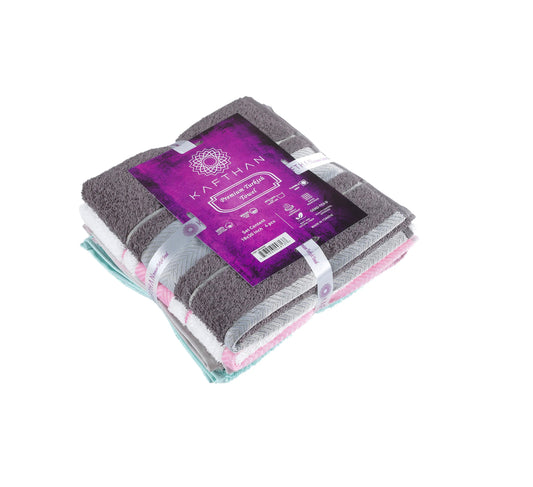 Washcloths Bath Towel Set of 4 - 100% Turkish Cotton Face/Hair/Hand