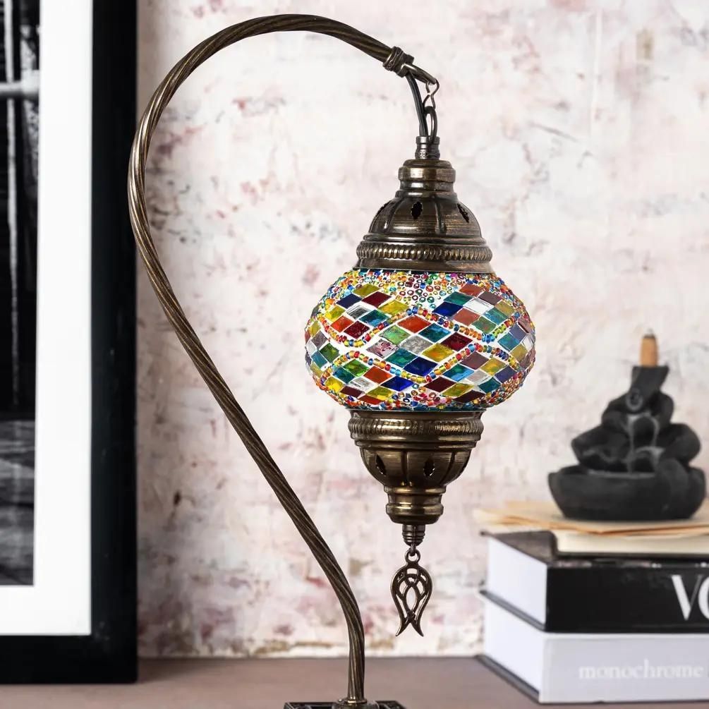 Swan Neck Mosaic Glass Table Lamps