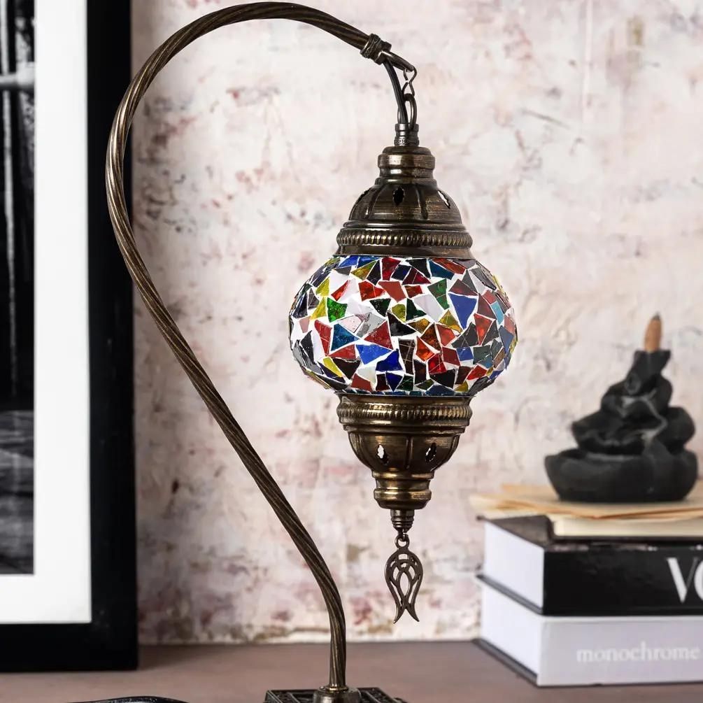 Swan Neck Mosaic Glass Table Lamps