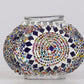 Turkish Moroccan Mosaic Glass Lamp Multicolor Center Circle