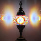 Turkish Moroccan Mosaic Glass Lamp Multicolor Center Large