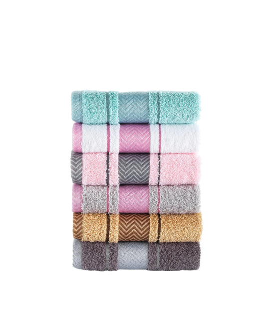 Washcloths set of 6 - Multicolor - 100% Turkish Cotton