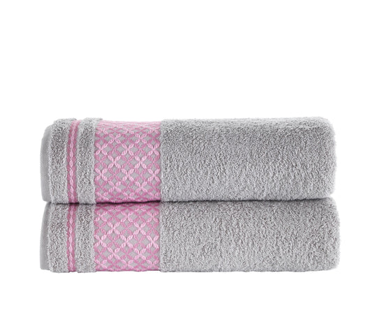 XXL Plaid Bath Towel/Sheet Set of 2 - 100% Turkish Cotton
