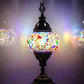 Turkish Moroccan Mosaic Glass Lamp Multicolor Flowers