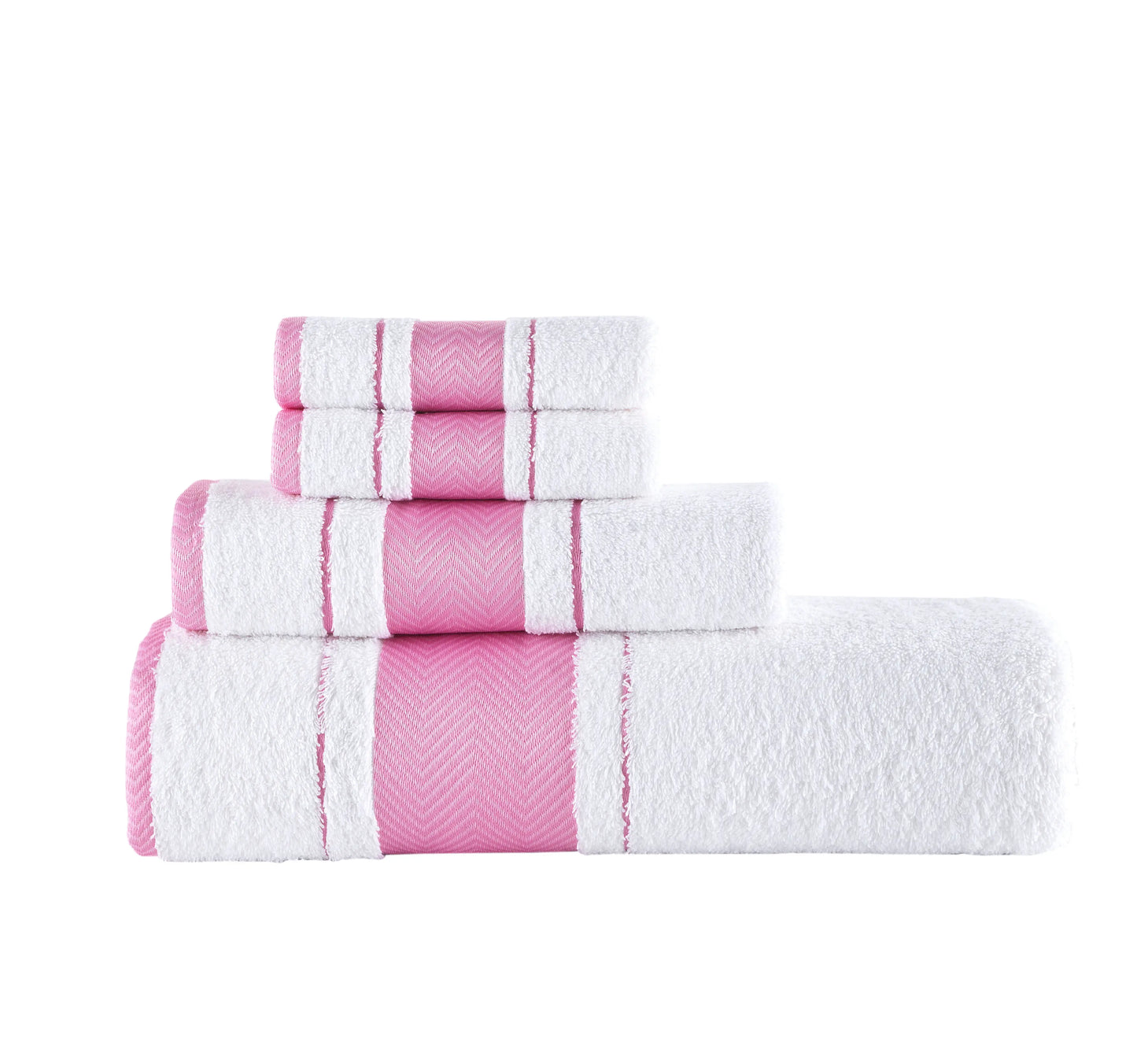 XXL Fishbone Bath Towel/Sheet Set of 4 - 100% Turkish Cotton