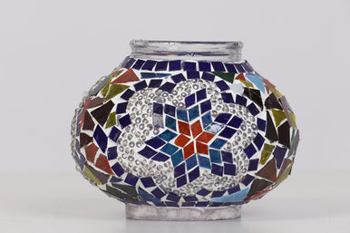 Turkish Moroccan Mosaic Glass Lamp Multicolor Flower
