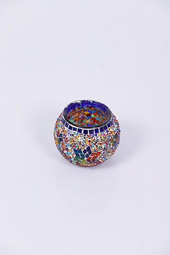 Multicolor Star Mosaic Glass Candle Holder